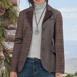 Sundance 'Jamestown' Mixed Menswear Plaid Brown Blazer